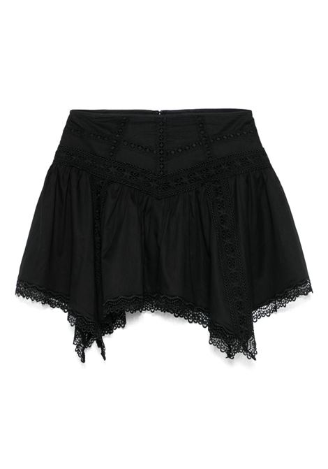 Gonna con ricami hibis in nero Charo Ruiz Ibiza 1989 - donna CHARO RUIZ IBIZA 1989 | 251400BLK
